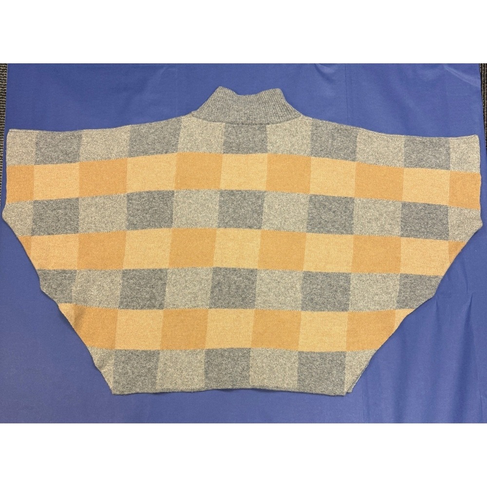 Note di Anita Italy Poncho Sweater Merino‎ Wool Cashmere Plaid OSFA NWT - Picture 6 of 9